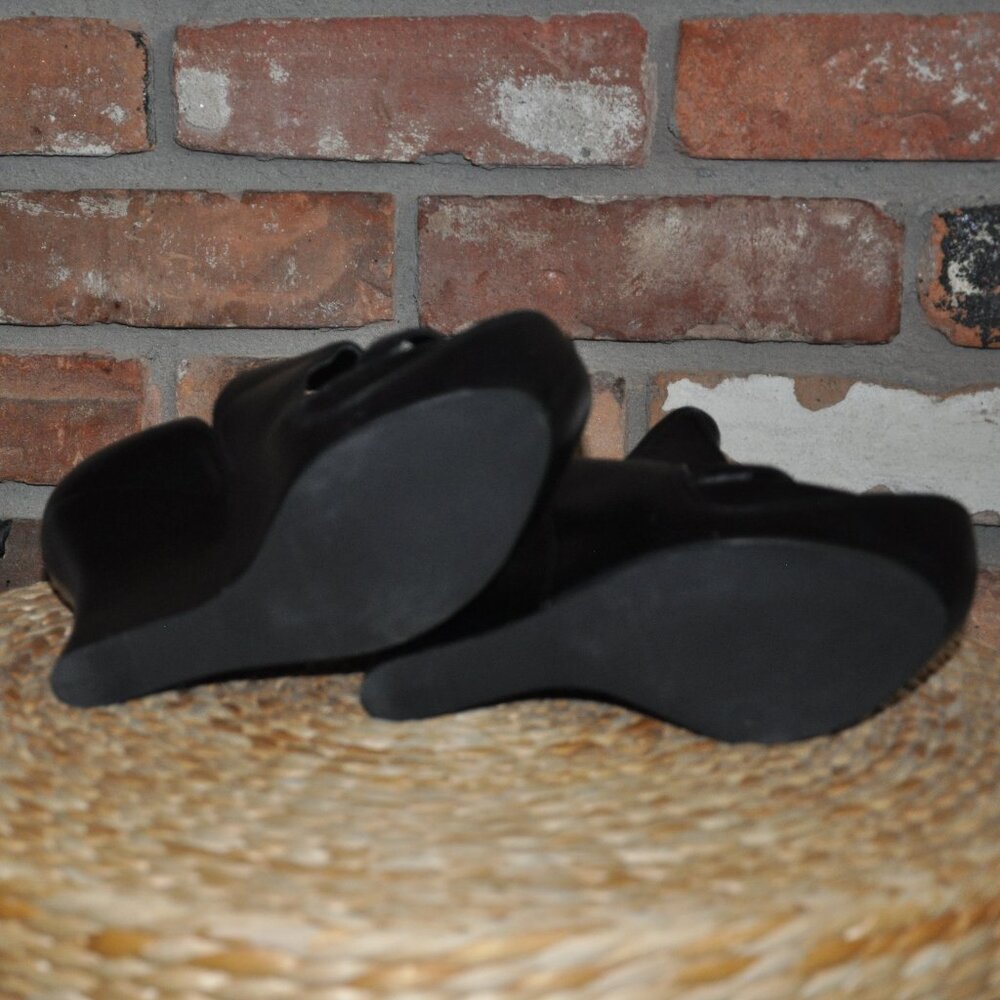 Camilla Skovgaard Flame Wedge Sandal Black Leather Platform Open toe Shoe EU 39 - Picture 9 of 9